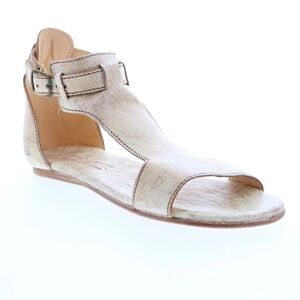Bed Stu Sable Beige Leather Sandals Elegant Flat Sandal Gladiator Style